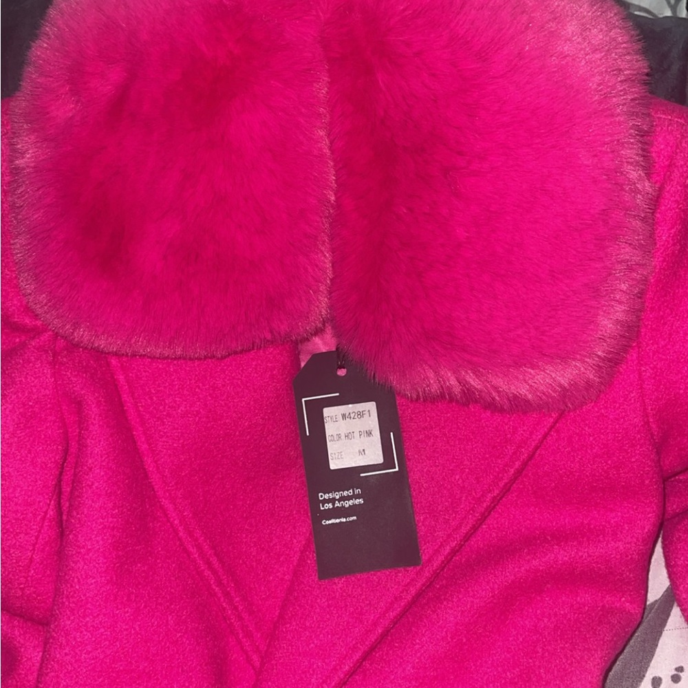 Calvin Klein Women's Vibrant Pink Teddy Jacket